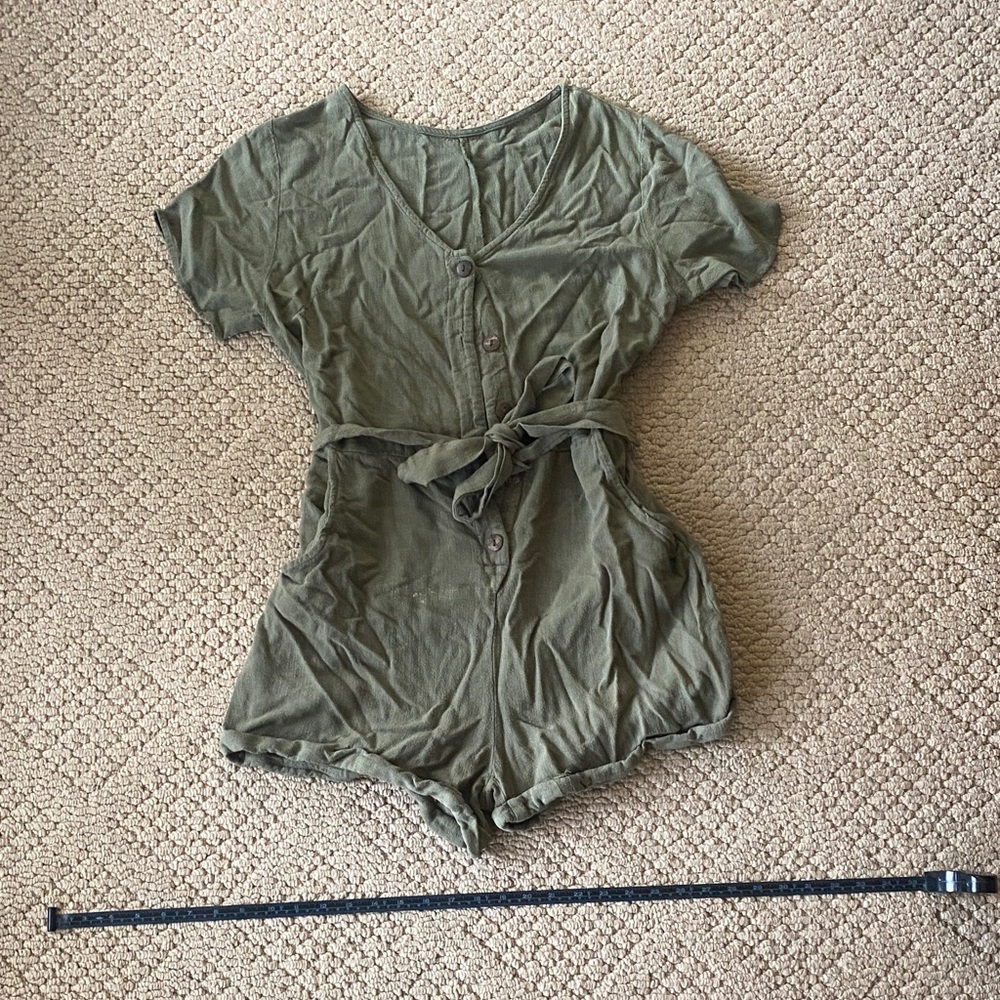 Green Button-Up Romper